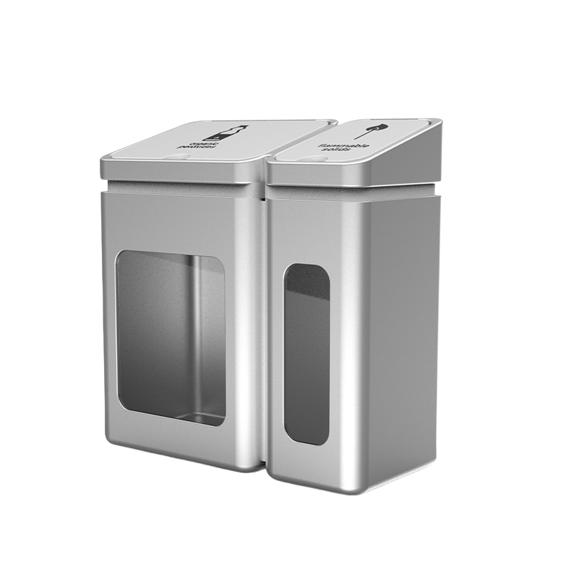 How should the design of airport garbage can outlets prevent odors from overflowing and spreading?